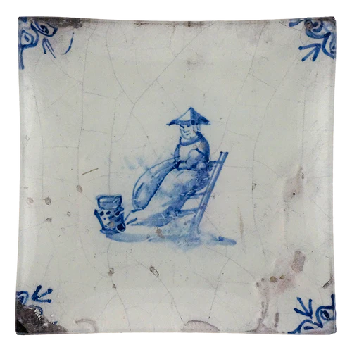 Delft Tile - Chinese Export 6" Square Plate
