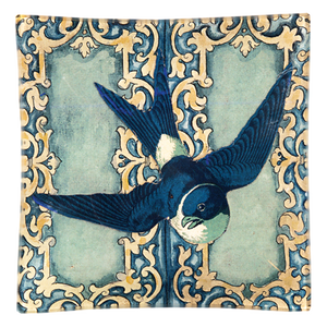 Blue Swallow Un Vide Poche 6" Square Plate