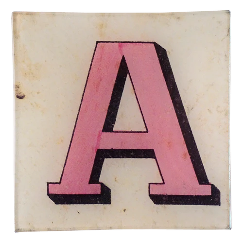 Block Letter 'A' 6" Square Plate