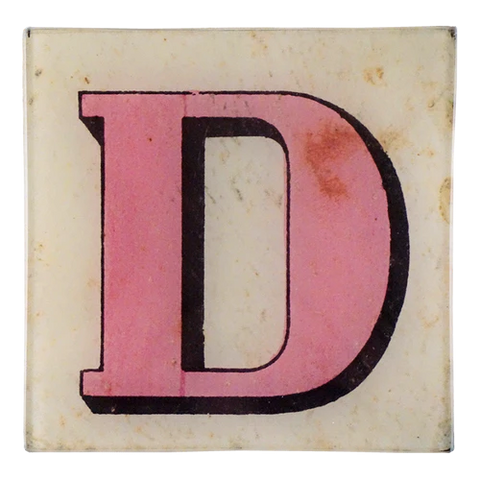 Block Letter 'D' 6" Square Plate