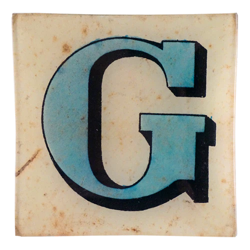 Block Letter 'G' 6" Square Plate