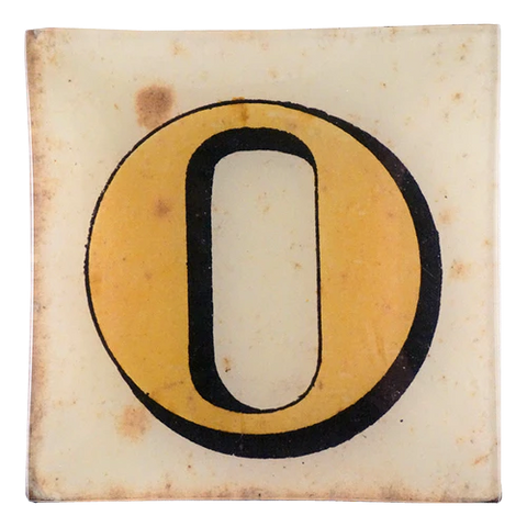 Block Letter 'O' 6" Square Plate