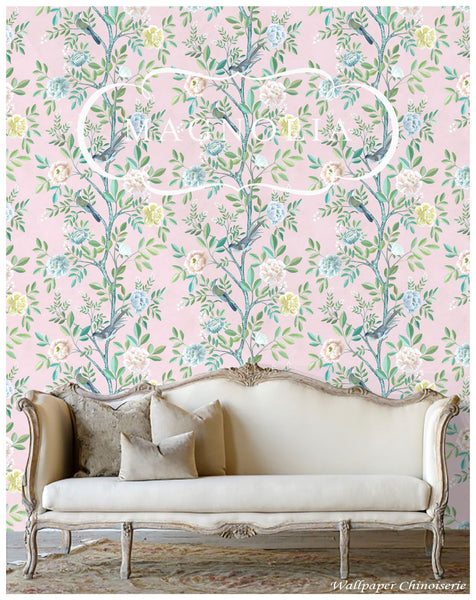 SAMPLE PACK - Magnolia Chinoiserie Wallpaper
